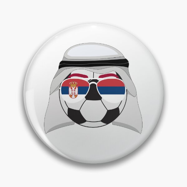 Item preview, Serbia Flag inside Sunglasses on a Soccer ball Wearing Keffiyeh designed and sold by Dexter Freeman.