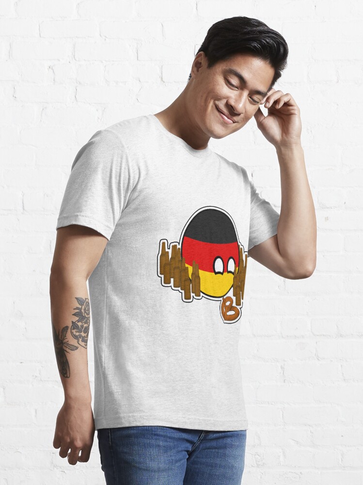 Alternate view of Germanyball Polandball Countryball w/ Beer and Pretzels Essential T-Shirt