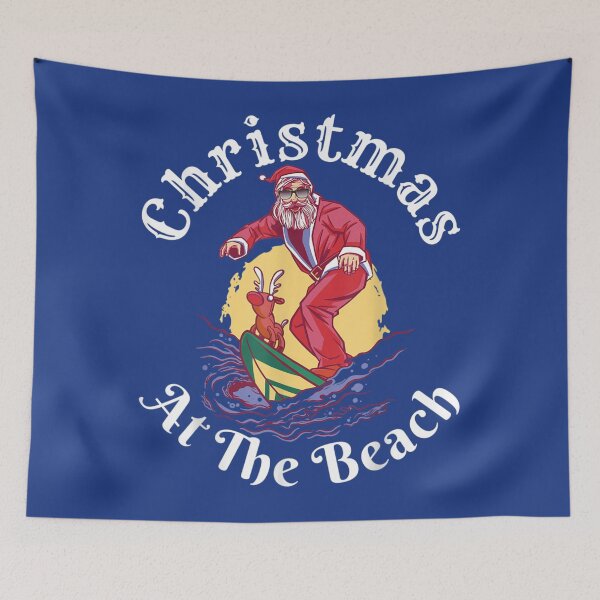 Item preview, Christmas At The Beach Santa And Rudolph designed and sold by knittinggrandma.