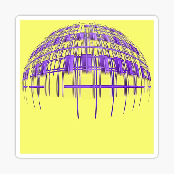 Item preview, Abstract purple destroyed globe silhouette on yellow background. designed and sold by IaroslavB.
