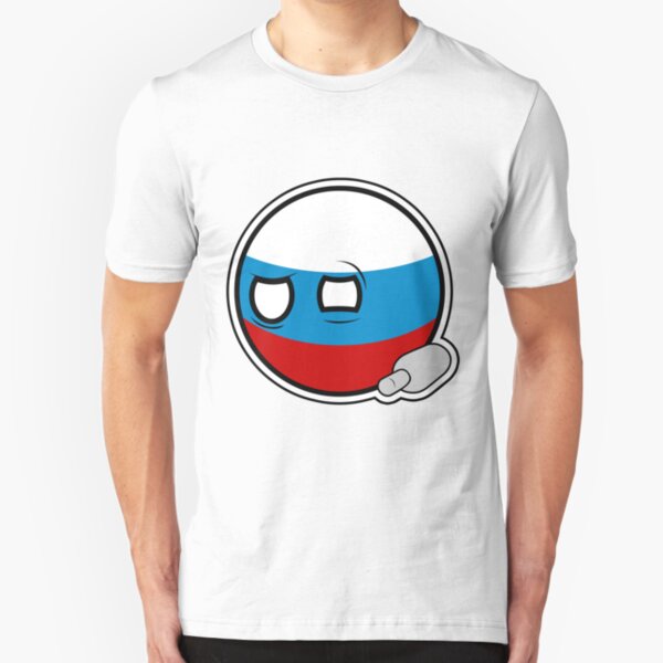 Russiaball with empty bottle | Polandball Countryball Slim Fit T-Shirt