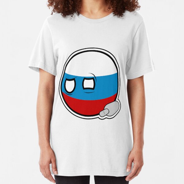 Russiaball with empty bottle | Polandball Countryball Slim Fit T-Shirt