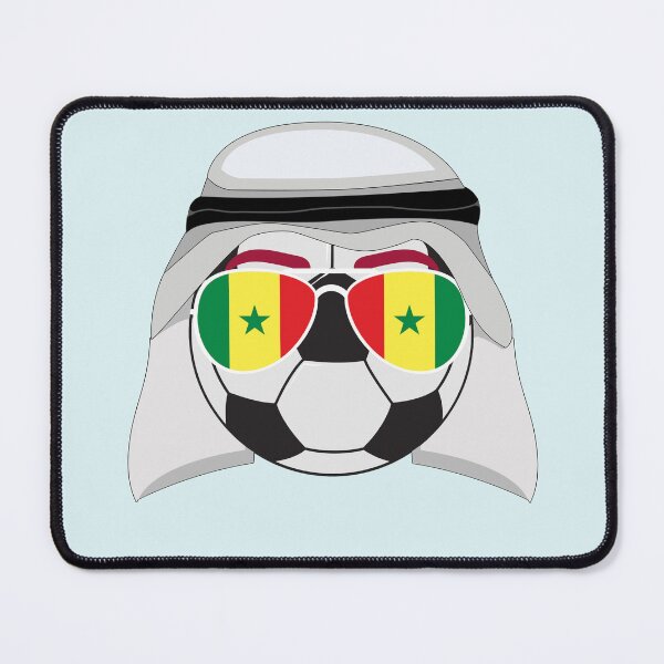 Item preview, Senegal Flag inside Sunglasses on a Soccer ball Wearing Keffiyeh designed and sold by Dexter Freeman.