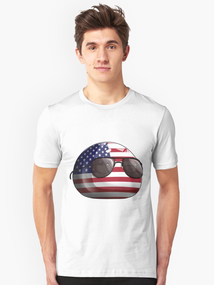 Alternate view of Americaball, Muricaball, USAball Polandball Countryball Slim Fit T-Shirt