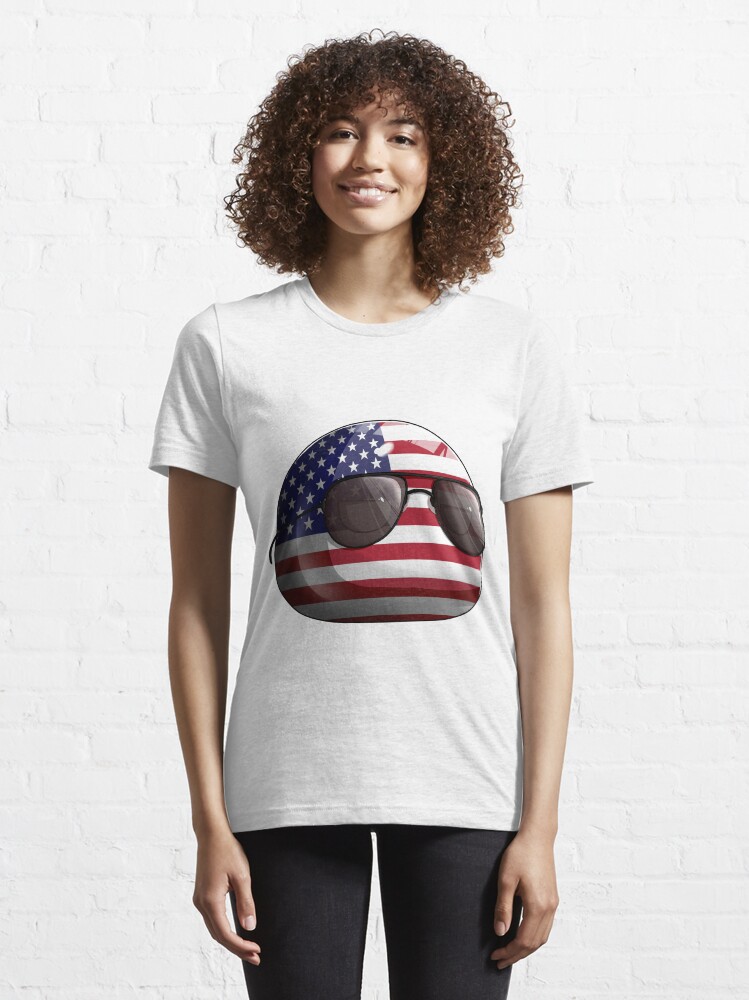 Alternate view of Americaball, Muricaball, USAball Polandball Countryball Essential T-Shirt