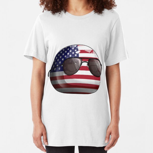 Americaball, Muricaball, USAball Polandball Countryball Slim Fit T-Shirt