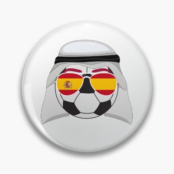 Item preview, Spain Flag inside Sunglasses on a Soccer ball Wearing Keffiyeh designed and sold by Dexter Freeman.