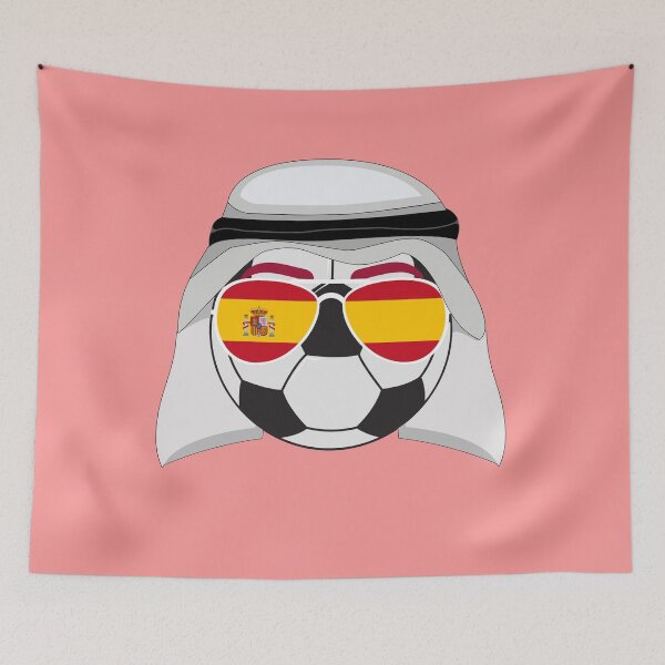 Item preview, Spain Flag inside Sunglasses on a Soccer ball Wearing Keffiyeh  designed and sold by Dexter Freeman.