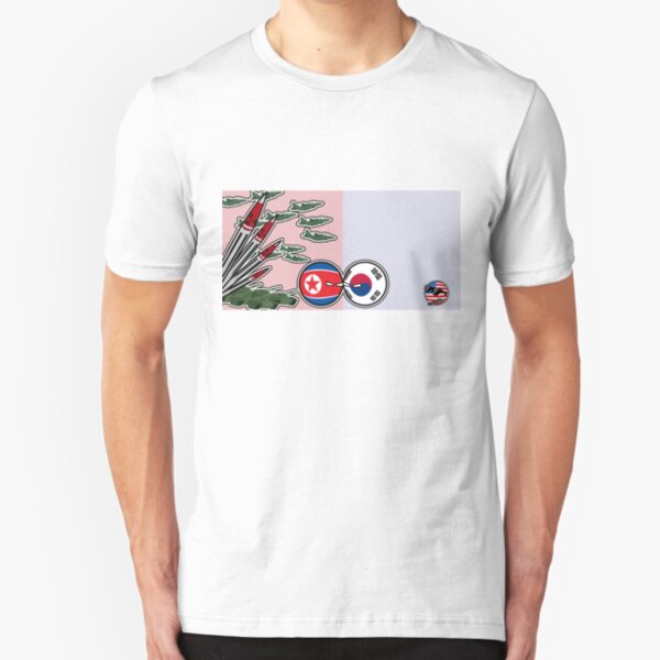 DPKR Koreaball conflict with USAball | Polandball Countryball Slim Fit T-Shirt
