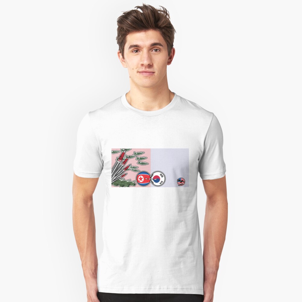DPKR Koreaball conflict with USAball | Polandball Countryball Slim Fit T-Shirt