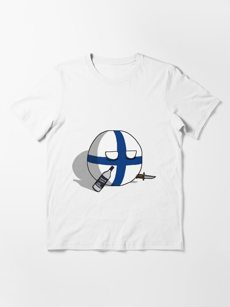 Alternate view of PERKELE, Finlandball with Knife and Bottle | Polandball's Countryballs Essential T-Shirt