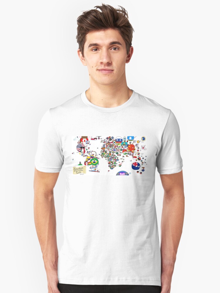 Alternate view of Polandball Countryball World Map Slim Fit T-Shirt