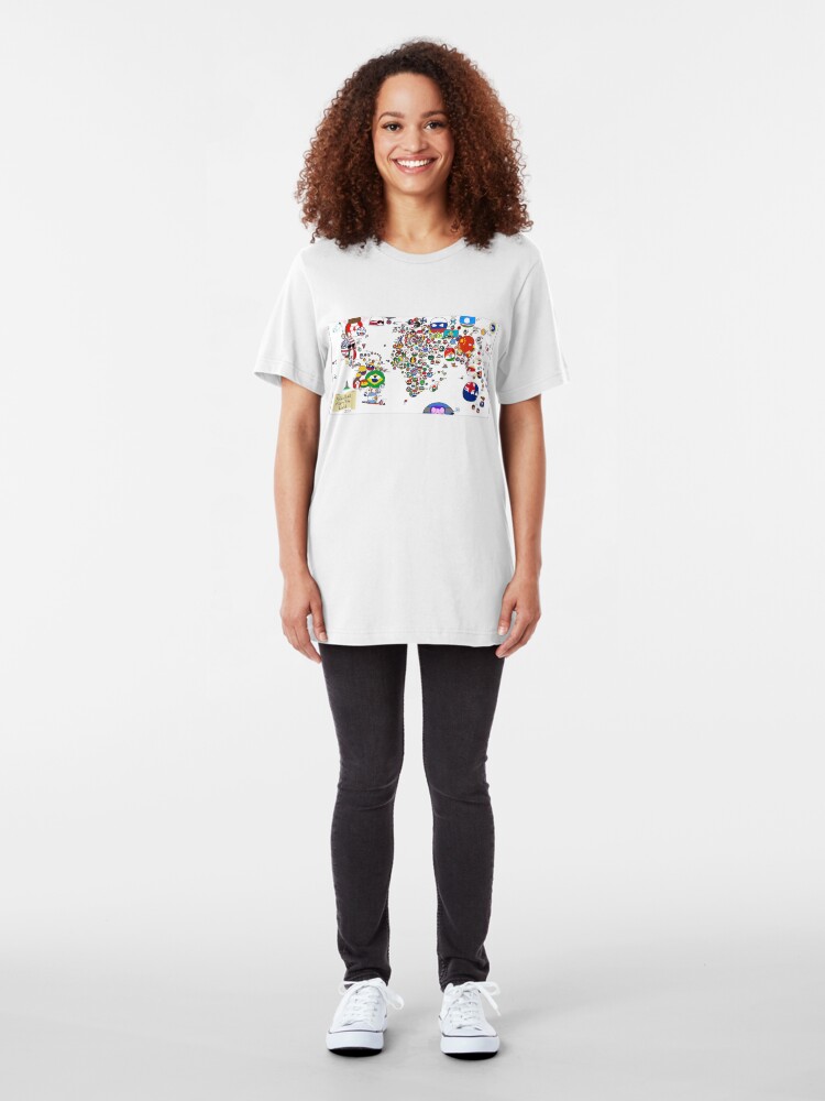 Alternate view of Polandball Countryball World Map Slim Fit T-Shirt