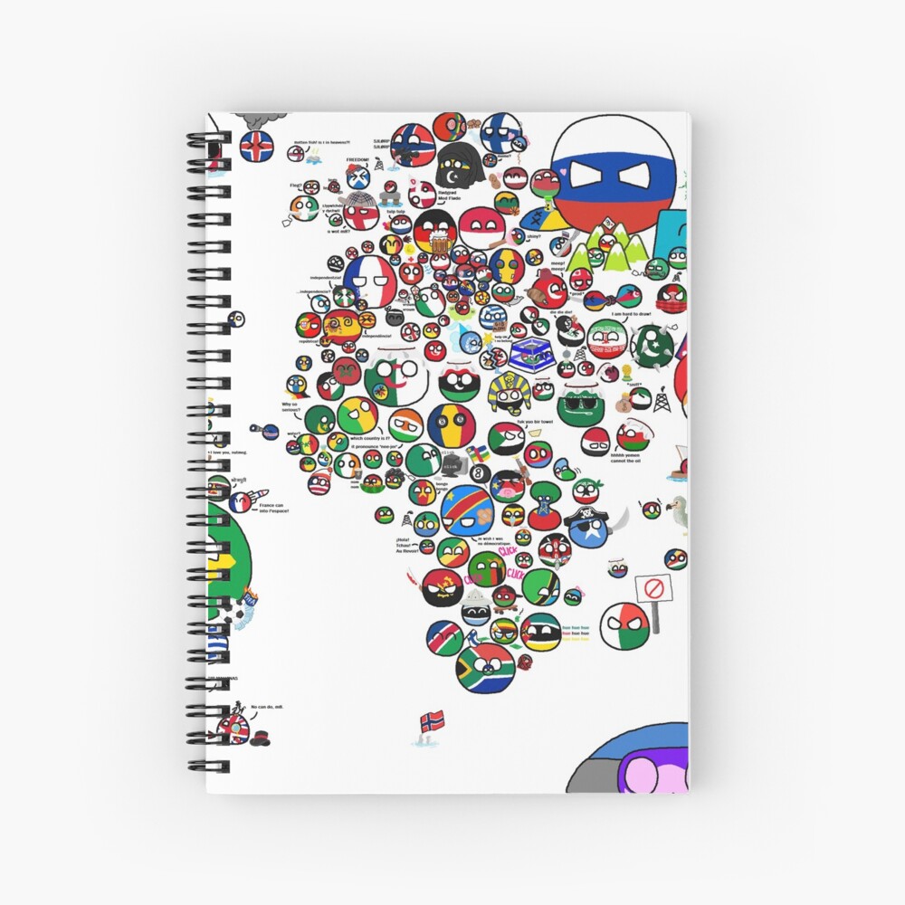 "Polandball Countryball World Map" Spiral Notebook By Poland-ball ...