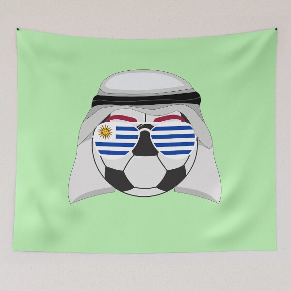 Item preview, Uruguay Flag inside Sunglasses on a Soccer ball Wearing Keffiyeh designed and sold by Dexter Freeman.