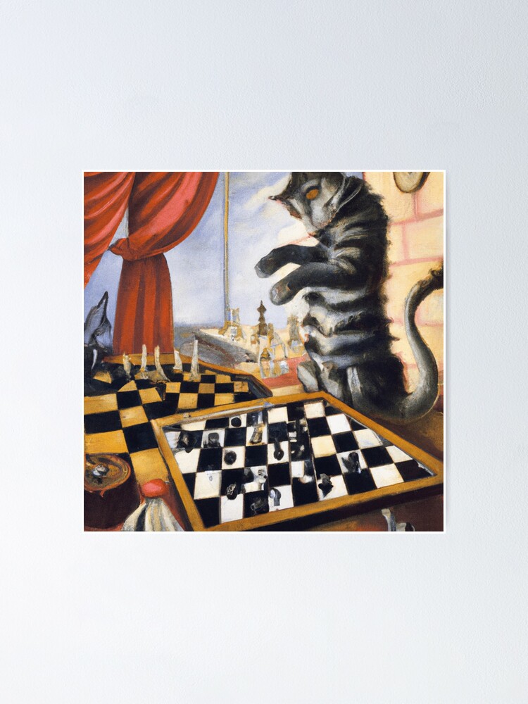 The Magic of Queens Gambit on a Chess Poster Handmade Prints 