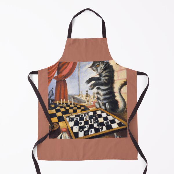 Item preview, Cat Plays Chess Fantasy Surrealist Dream Floating Chessboard designed and sold by DigitalMandy.