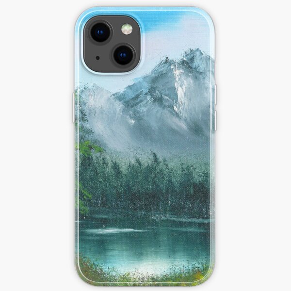 Lake by the mountain side iPhone Soft Case