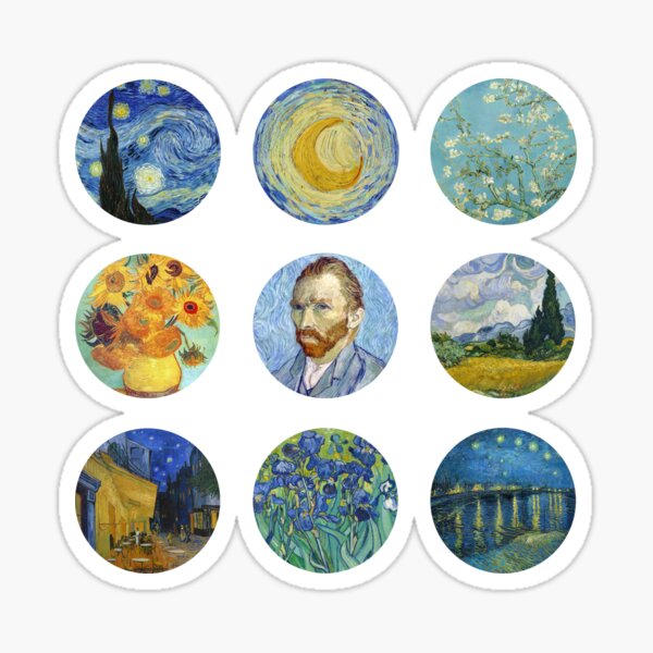 Vincent van Gogh Sticker Pack Sticker for Sale by maniacfitness