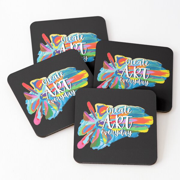 Item preview, Create Art Everyday text on paint splashes. designed and sold by SpiritedArtwork.