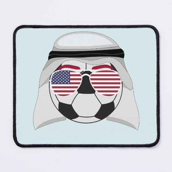 Item preview, The United States Flag inside Sunglasses on a Soccer ball Wearing Shemagh designed and sold by Dexter Freeman.