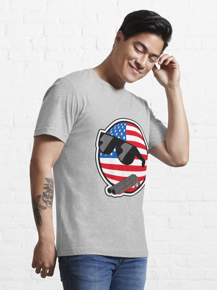 Alternate view of Muricaball (USAball) With Gun - Polandball's Countryballs Essential T-Shirt
