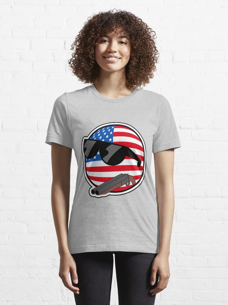 Alternate view of Muricaball (USAball) With Gun - Polandball's Countryballs Essential T-Shirt