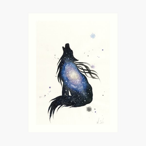 Milky Way Wolf Art Print