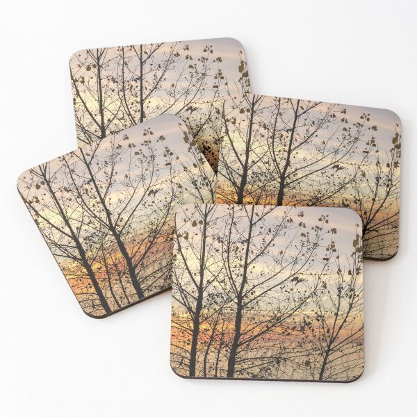 Item preview, Lacy Poplar Screen - Glorious Autumn Sunrise on the Lakeshore designed and sold by Georgia Mizuleva.