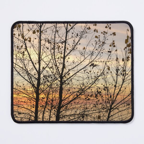 Item preview, Lacy Poplar Screen - Glorious Autumn Sunrise on the Lakeshore designed and sold by Georgia Mizuleva.
