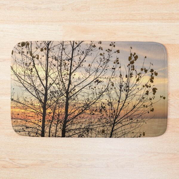 Item preview, Lacy Poplar Screen - Glorious Autumn Sunrise on the Lakeshore designed and sold by Georgia Mizuleva.