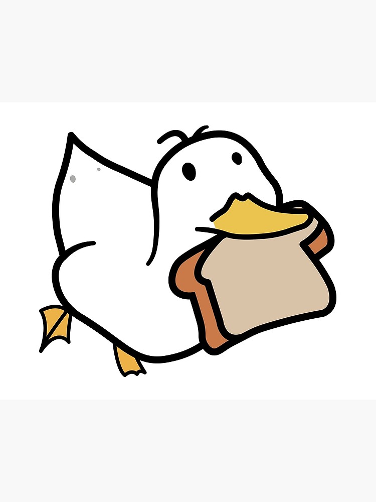 Copy of cute duck running with bread, funny Art Board Print for