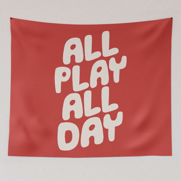 Item preview, All Play All Day Inspirational Typography Print in Red designed and sold by MotivatedType.