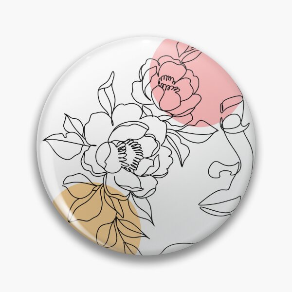 Item preview, Aesthetic Womans Face Outline with Flowers  designed and sold by selmaal.