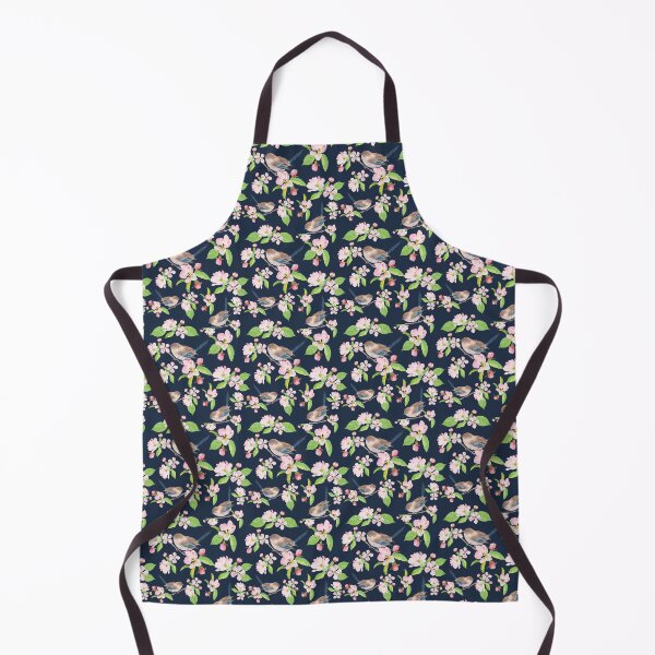 Item preview, Fairy Wren and Apple Blossoms on Navy Blue designed and sold by Nadeasart.