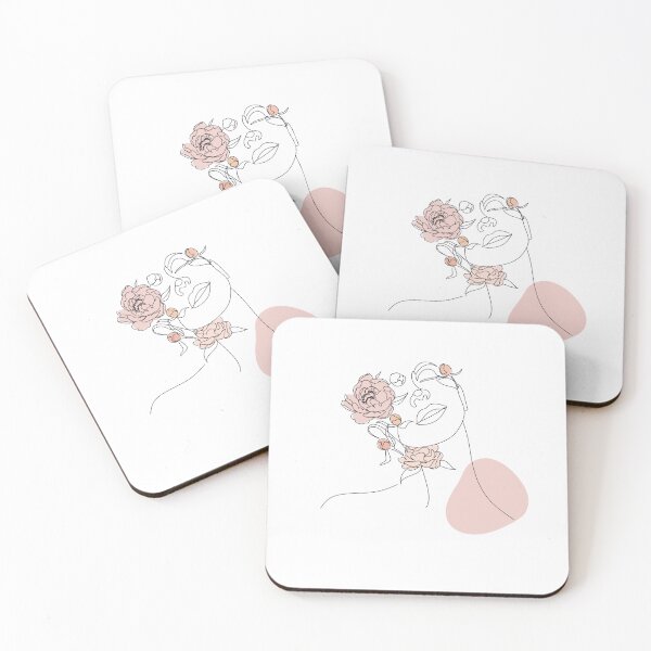 Item preview, Aesthetic Outlined Woman with Flowers designed and sold by selmaal.