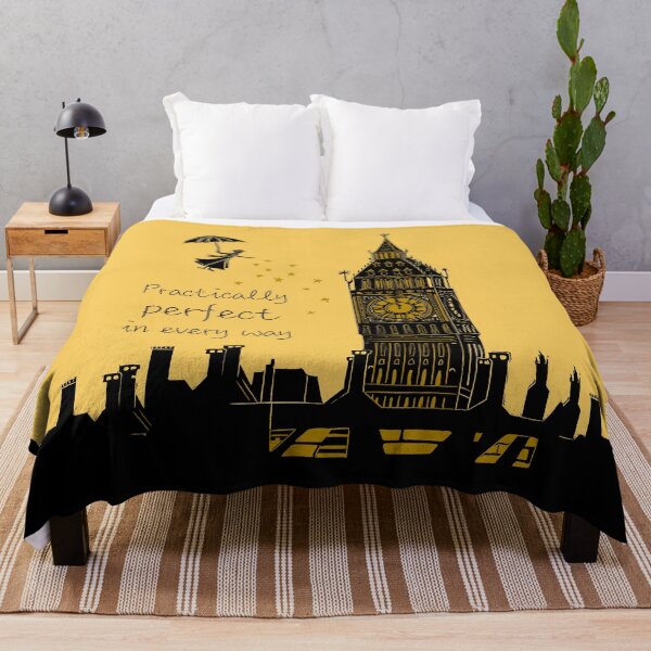 Item preview, Mary Poppins Practically Perfect in Every Way Linocut on Yellow designed and sold by Maddy Bennett.