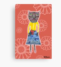 Red Glasses Kitty Canvas Print