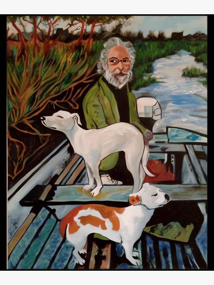 New Goodfellas Painting Old Man with Two Dogs Men