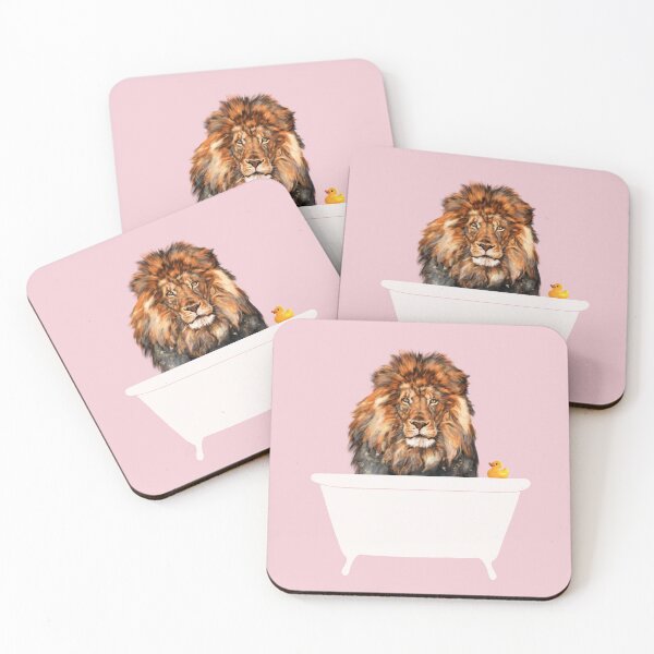 Item preview, Lion in Bathtub Pink designed and sold by bignosework.