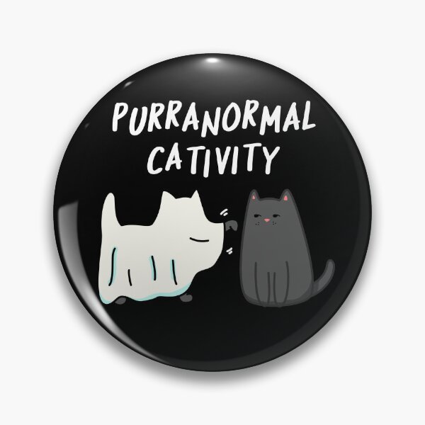 Item preview, Purranormal Cativity Funny Halloween Cat Puns (Dark BG) designed and sold by punnybone.