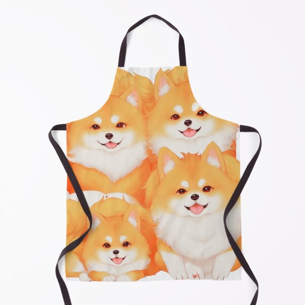Item preview, a family of 4 fluffy shiba inu dogs laying down for a family picture facing the viewer designed and sold by Pinghing.