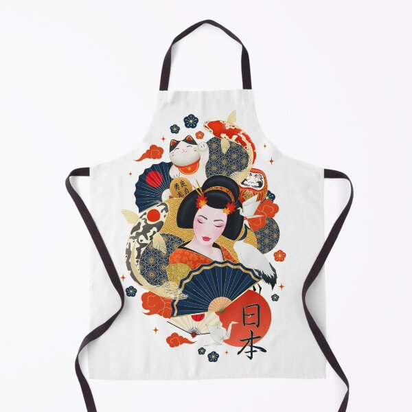 Item preview, Japanese Geisha Surrounded with Colorful Carps and Japanese Elements designed and sold by RepublicOfFire.