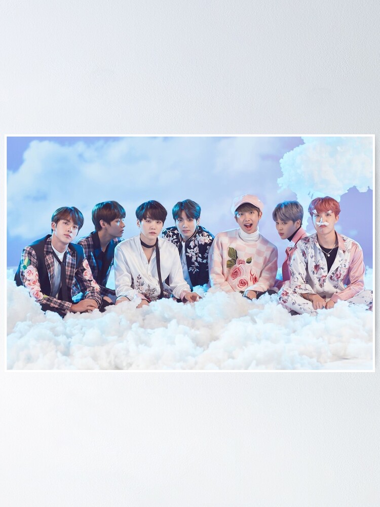 "Cute Cloud BTS Group Photo" Poster by kpopl Redbubble