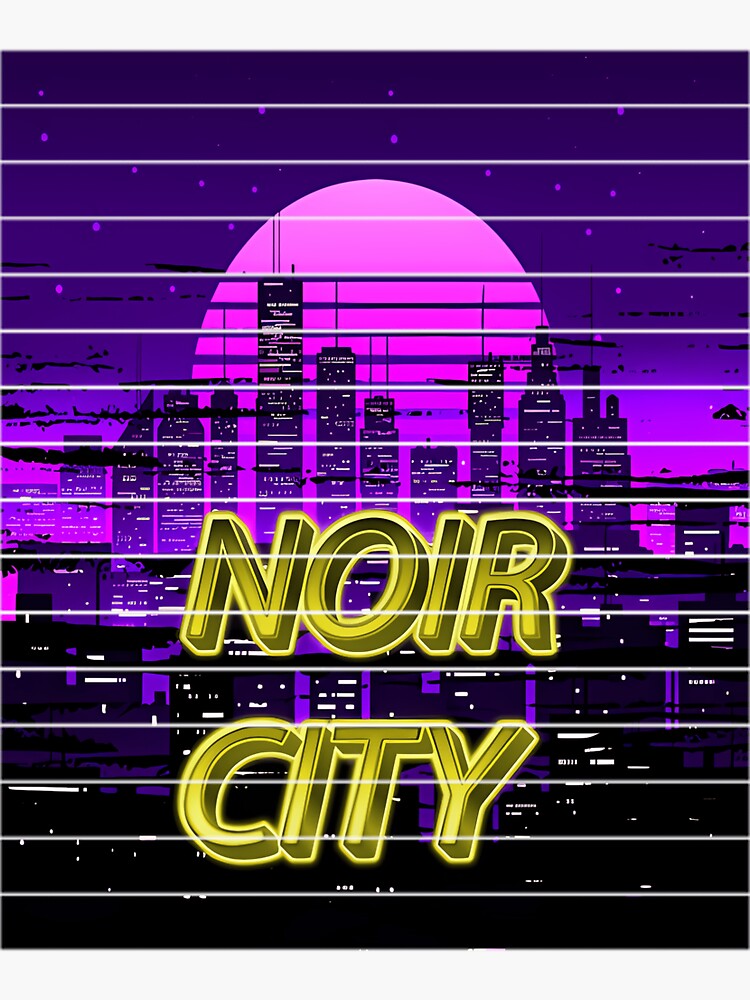 Noir City Vaporwave Outrun Synthwave Aesthetic Sticker For Sale By