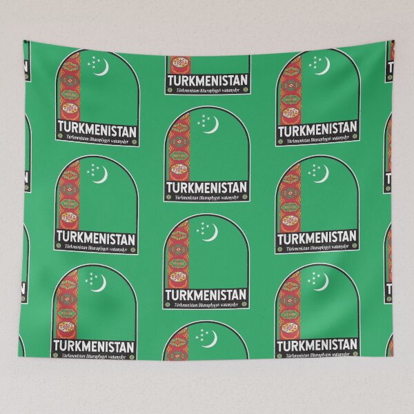 Item preview, Turkmenistan Flag Emblem Distressed Vintage designed and sold by KrisSidDesigns.