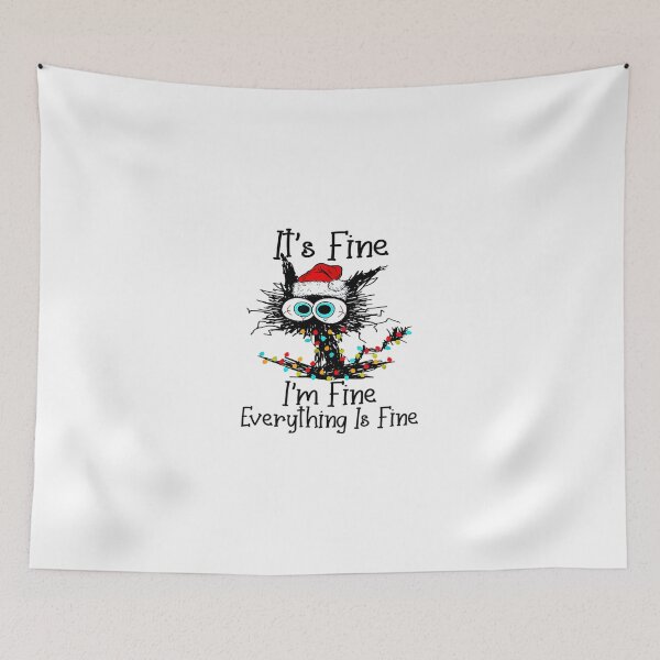 Item preview, Its Fine I'm Fine Everything Is Fine Cat Christmas Lights designed and sold by TGMerwin.