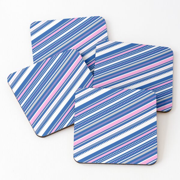 Item preview, Blue White Pink and Grey Diagonal Stripes Pattern designed and sold by humnoo.