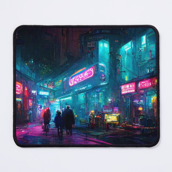 Item preview, Cyberpunk Future Tokyo Street Neon Signs Raining designed and sold by JsongArtPrints.