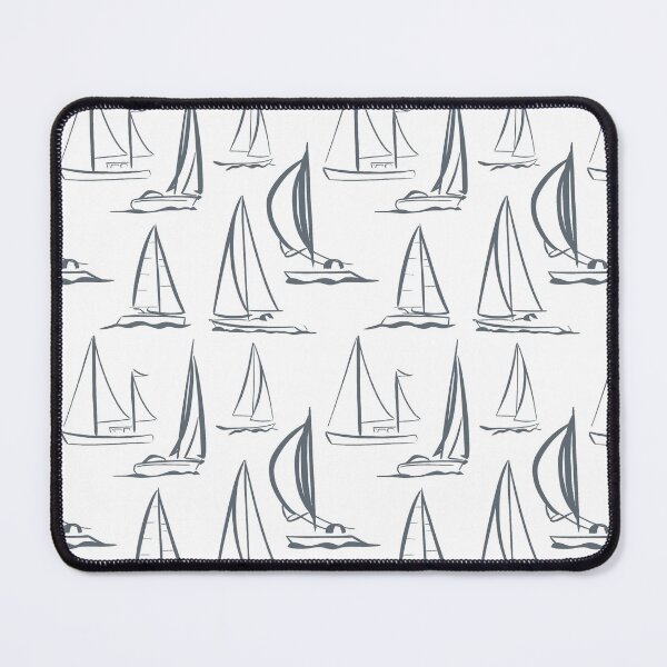 Item preview, Sailing Boats Pattern Version 3 - Grey on White designed and sold by seasprayart.